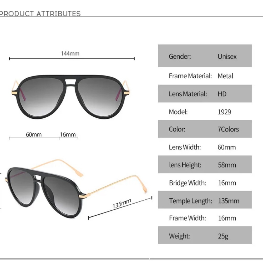Unisex Black Frames Pilot Shield Sunglasses - Picture 4 of 4